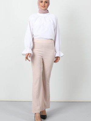 Beli Lastikli Ispanyol Pantolon Pudra Beli Lastikli Ispanyol Pantolon Pudra