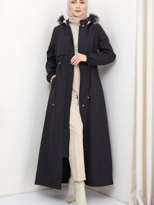 İçi Kürklü Tam Boy Bondit Mont Siyah