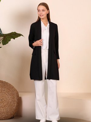 Ceket Tesettur Blazer Kadin Siyah