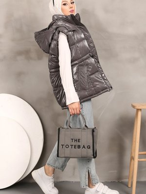 Füme Kapüşonlu Şişme Yelek Füme Kapüşonlu Şişme Yelek