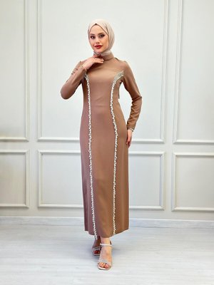 İncili Elbise Vizon İncili Elbise Vizon