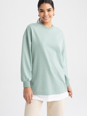 Relax Fit Bisiklet Yaka Sweatshirt Tunik