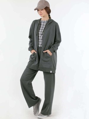 Fermuarlı Kapüşonlu Spor Takım Füme Fermuarlı Kapüşonlu Spor Takım Füme