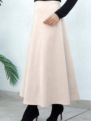 Süet Mevlana Etek Bej