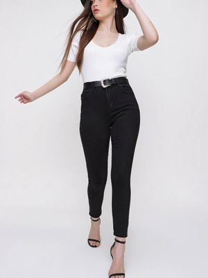 Antrasit Yüksek Bel Kot Pantolon