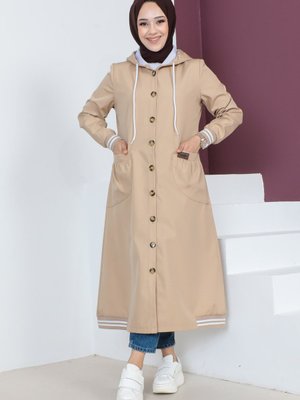 Ribanalı Trençkot Camel