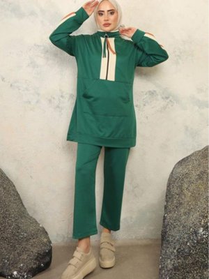 İki İplik Takım Zümrüt Yeşili