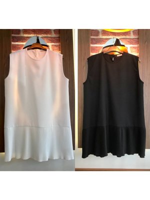 Piliseli Kolsuz Ekru Siyah Gömlek Içlik Oscar Crep Adetli