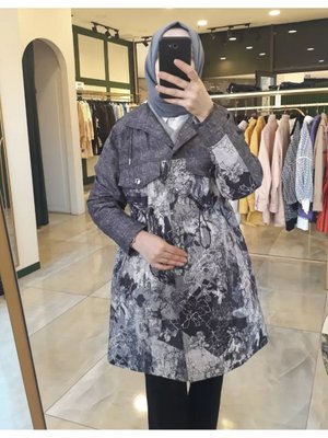 Baskılı Kapitone Ceket