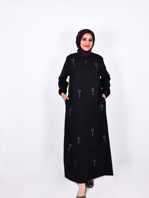 Yeni Sezon Siyah Taş Detaylı Ferace