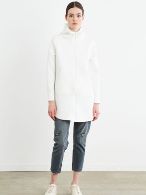 Scuba Fermuarlı Puf Kap Ekru