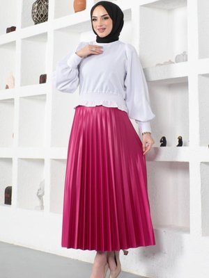 Piliseli Etek Fuşya