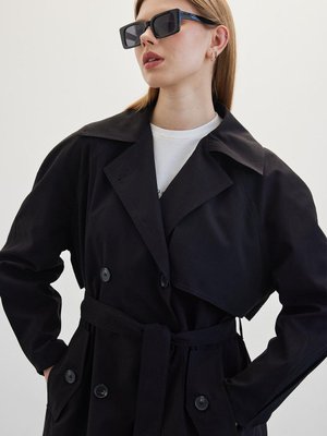 Kruvaze Trençkot Siyah Kruvaze Trençkot Siyah