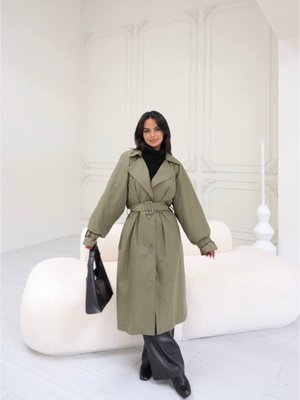 Kolu Kemer Tokalı Uzun Kuşaklı Trençkot