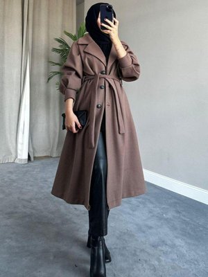 Mihver Kaşe Kaban Kahverengi