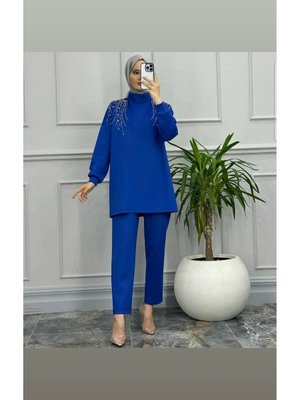 Scuba Kumaş Omuzu Taş Detaylı Takım