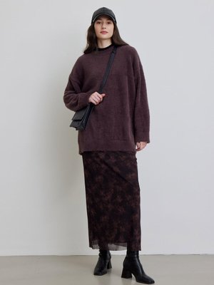 Desenli Tül Etek Bordo Desenli Tül Etek Bordo