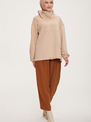 Pileli Retro Pantolon Çikolata