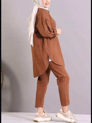 Çift Cepli Çıtçıtlı Oversize Gabardin Gömlek Çift Cepli Çıtçıtlı Oversize Gabardin Gömlek