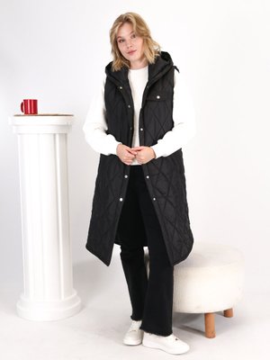 Uzun Çıt Detaylı Kapitone Şişme Yelek Uzun Çıt Detaylı Kapitone Şişme Yelek