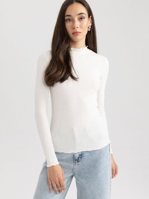 Slim Fit Yarım Balıkçı Yaka Fitilli Kaşkorse Uzun Kollu Tunik