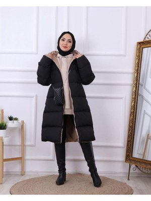 Regular Fit (geniş Kalıp) Çift Taraflı Uzun Şişme Mont