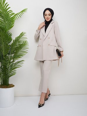 Blazer Ceket Takım Taş Rengi
