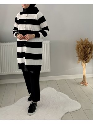 Tuhara Butik Merserize Çizgili Hırka