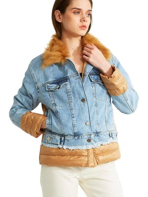 Camel Kürklü Kot Mont Camel Kürklü Kot Mont