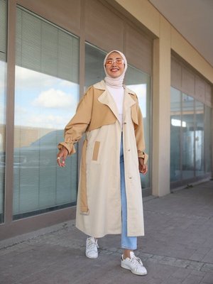 Çift Renk Trençkot Camel Çift Renk Trençkot Camel
