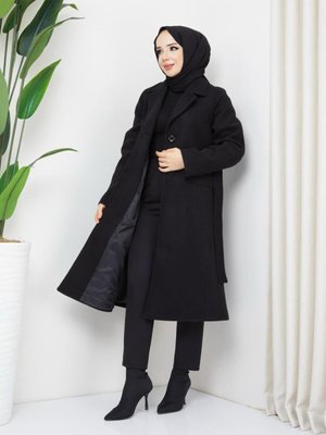 Kmkbin Kadın Kışlık Kuşaklı Gömlek Yaka Kaşe Kaban Kmkbin Kadın Kışlık Kuşaklı Gömlek Yaka Kaşe Kaban