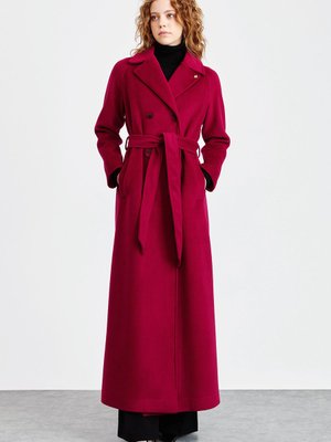 Kruvaze Kaşe Manto Vişne