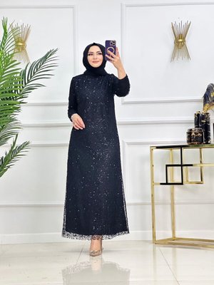 Ala Abiye Elbise Siyah