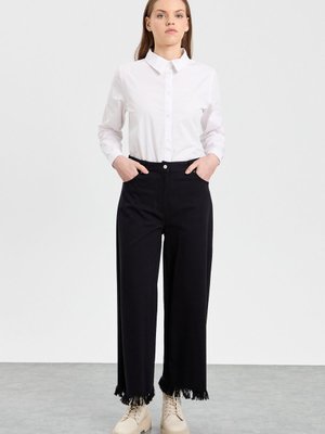 Gabardin Bol Pantolon Siyah