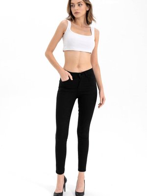 Siyah Dar Paça Yüksek Bel Pantolon Siyah Dar Paça Yüksek Bel Pantolon
