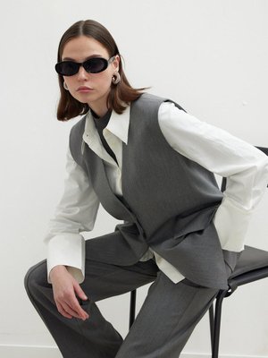 Premium Suit Yelek Gri