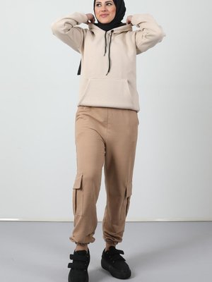 Cepli Eşofman Altı Sütlükahve Cepli Eşofman Altı Sütlükahve