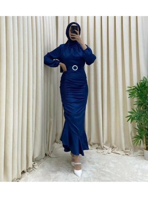 Balık Büzgülü Saten Elbise Balık Büzgülü Saten Elbise