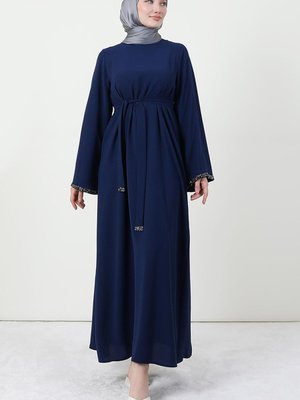 Taşlı Salaş Elbise Lacivert