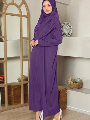 Pratik Başörtülü Tek Parça Namaz Elbisesi