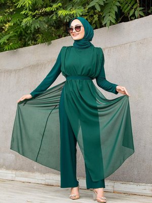 Şifon Detaylı Sandy Abiye Tulum