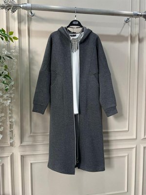 Scuba Kumaş Kapüşonlu Fermuarlı Ferace Kap