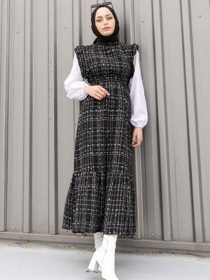 Sıfır Kol Detaylı Tuvit Jile Elbise Sıfır Kol Detaylı Tuvit Jile Elbise