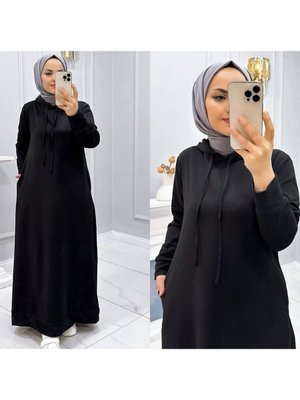 Tam Boy Kapişonlu Sweat Spor Elbise