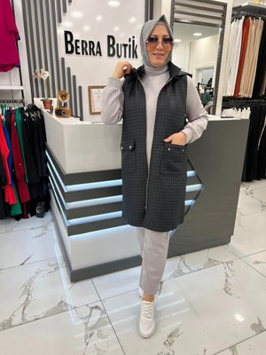 Kapitone Kapişonlu Yelek Kapitone Kapişonlu Yelek