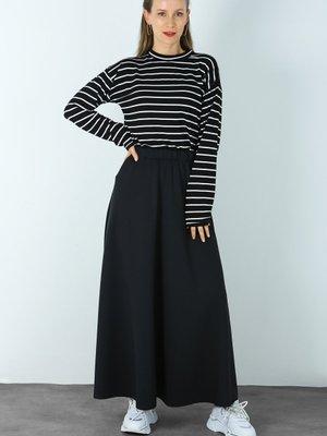 Siyah Scuba Kloş Etek Chul Marka Cm Boy