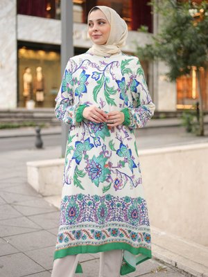 Yesil Desenli Tunik