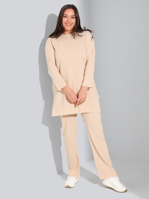 Vizon Büyük Beden Tunik & Pantolon Kaşkorse İkili Takım