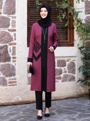 Lila Beyza Tunik & Pantolon İkili Abiye Takım Lila Beyza Tunik & Pantolon İkili Abiye Takım