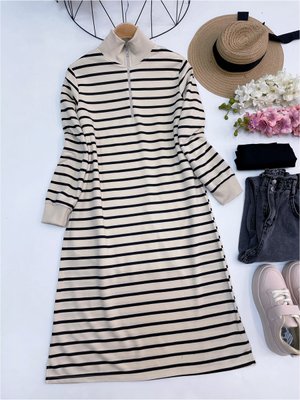 Tesettur Çizgili Tunik